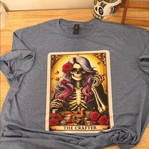 Gildan Heather Blue Graphic tarot card THE CRAFTER Design